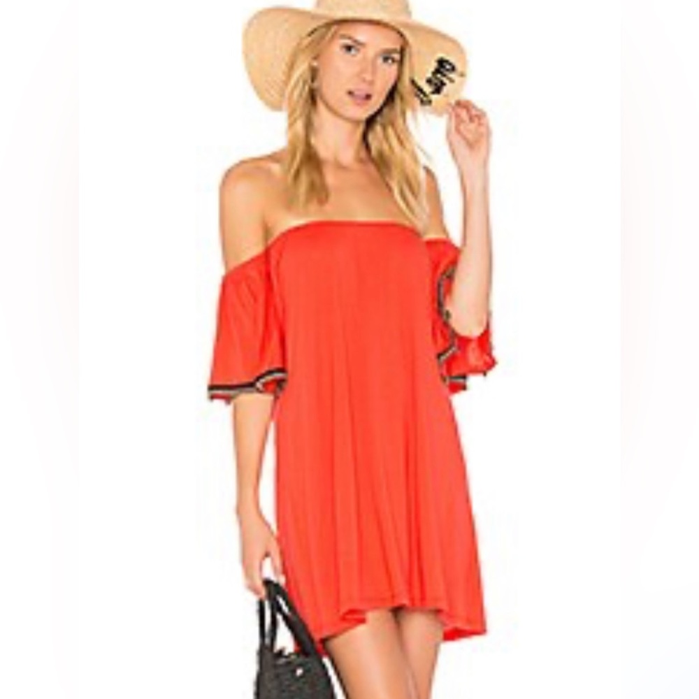 Pitusa Red Salsa Mini Dress Cover Up